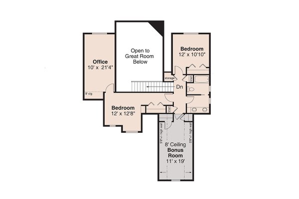 Dream House Plan - Craftsman Floor Plan - Upper Floor Plan #124-1201