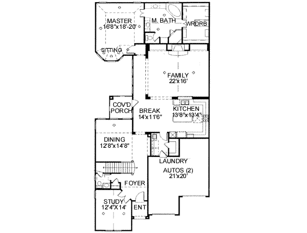 European Floor Plan - Main Floor Plan #141-168