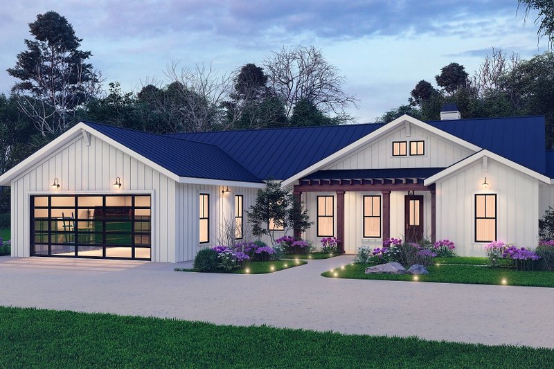 House Plan Design - Exterior - Front Elevation 3 for Ranch House Plan #54-553 - 3 bed, 2.5 bath