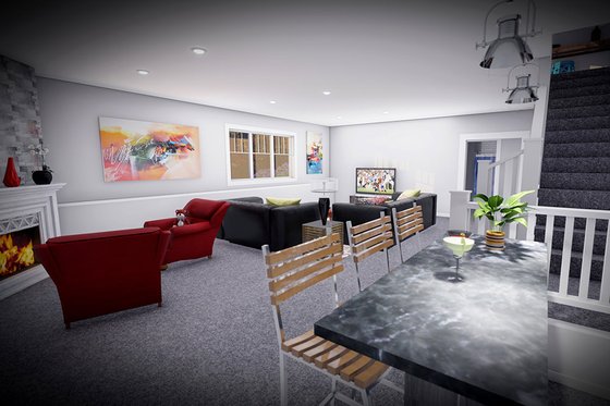 Interior - Family Room for Prairie House Plan #70-1530 - 4 bed, 3 bath