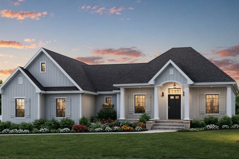 Architectural House Design - Exterior - Front Elevation 2 for Ranch House Plan #21-655 - 4 bed, 2.5 bath