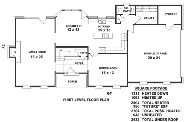 Southern Floor Plan - Main Floor Plan #81-177