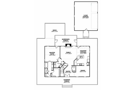 Floor Plan - Main Floor for Farmhouse House Plan #56-238 - 3 bed, 2.5 bath