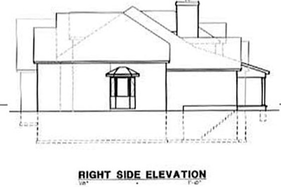 Exterior - Rear Elevation for European House Plan #67-193 - 4 bed, 5 bath