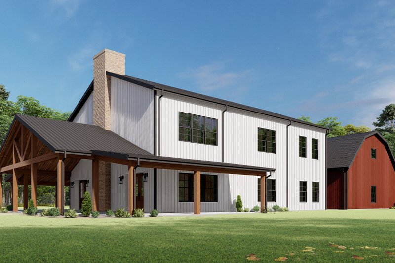 Architectural House Design - Exterior - Other Elevation 4 for Barndominium House Plan #1092-52 - 4 bed, 3 bath