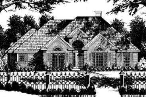 Exterior - Front Elevation for European House Plan #40-265 - 3 bed, 2 bath