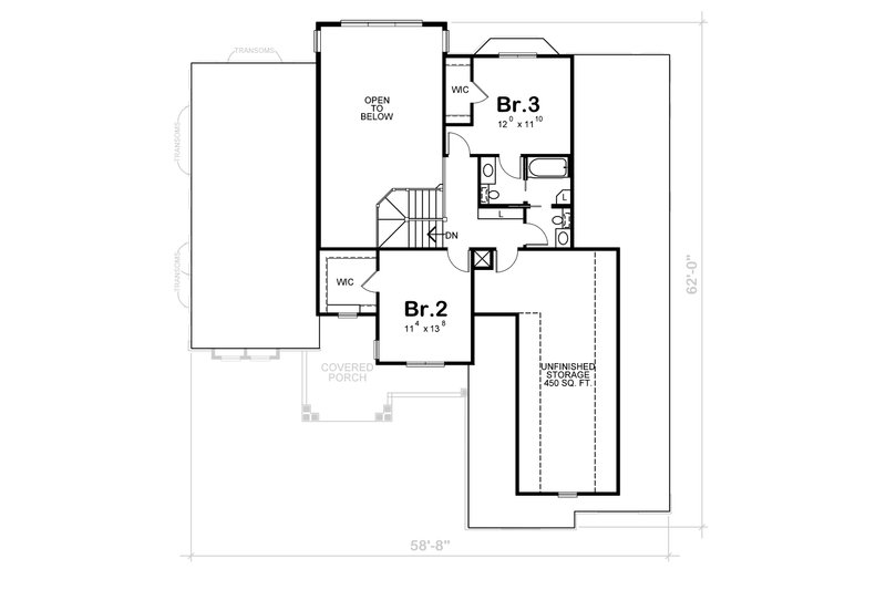House Plan Design - Floor Plan - Upper Floor for Traditional House Plan #20-1867 - 3 bed, 3 bath