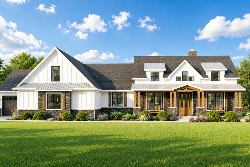 Home Plan - Exterior - Front Elevation 2 for Farmhouse House Plan #1064-116 - 3 bed, 3.5 bath
