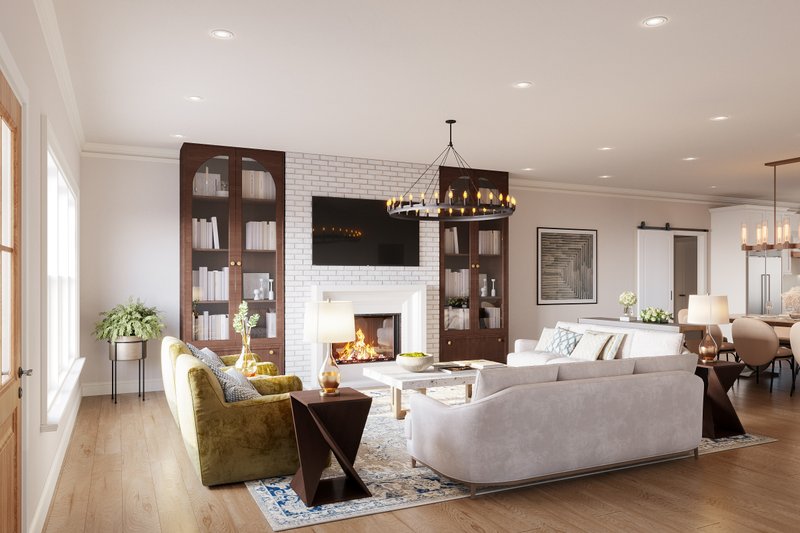 House Design - Interior - Family Room for Barndominium House Plan #1117-26 - 4 bed, 3.5 bath