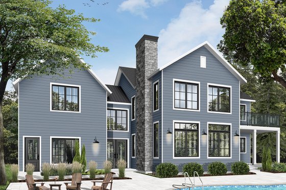 Exterior - Rear Elevation 3 for Farmhouse House Plan #23-2688 - 5 bed, 3 bath