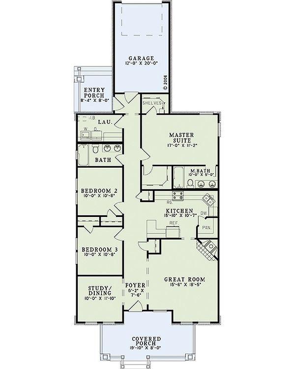 Bungalow Floor Plan - Main Floor Plan #17-2470