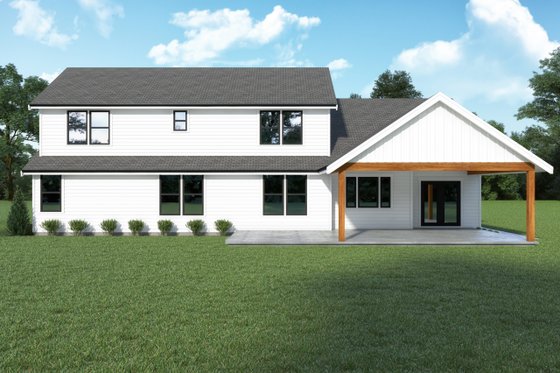 Exterior - Rear Elevation for Craftsman House Plan #1070-180 - 4 bed, 2.5 bath