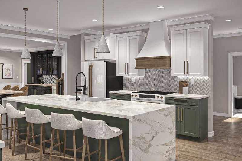 House Blueprint - Interior - Kitchen 1 for Modern House Plan #455-504 - 4 bed, 4 bath