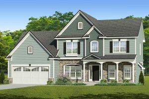 Colonial Exterior - Front Elevation Plan #1010-210