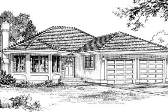 Exterior - Front Elevation for Traditional House Plan #47-574 - 3 bed, 2 bath