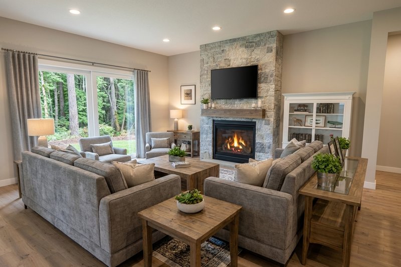 Home Plan - Interior - Family Room for Craftsman House Plan #51-1530 - 3 bed, 2 bath