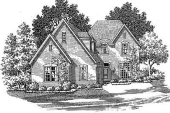 Exterior - Front Elevation for European House Plan #141-120 - 3 bed, 2.5 bath