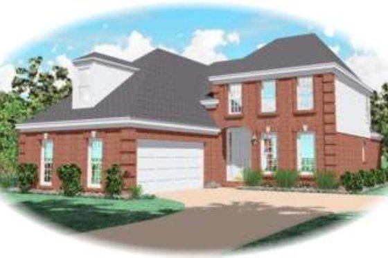 Exterior - Front Elevation for European House Plan #81-864 - 3 bed, 2.5 bath