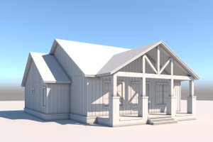 Exterior - Front Elevation 3 for Southern House Plan #430-325 - 3 bed, 2.5 bath