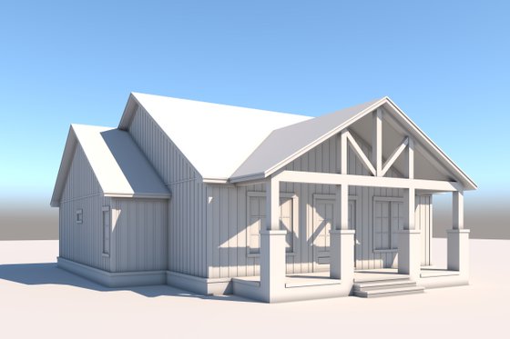 Exterior - Front Elevation 3 for Southern House Plan #430-325 - 3 bed, 2.5 bath