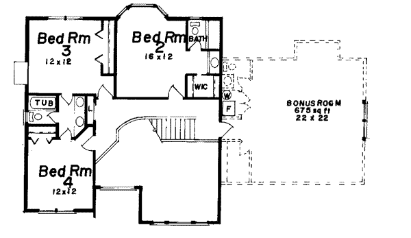 Traditional Floor Plan - Upper Floor Plan #52-141