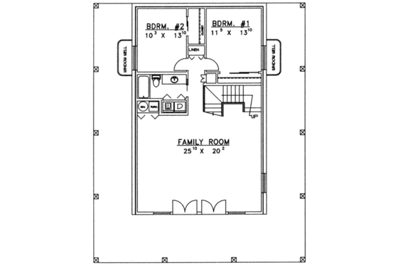 Floor Plan - Main Floor for Traditional House Plan #117-245 - 3 bed, 3 bath
