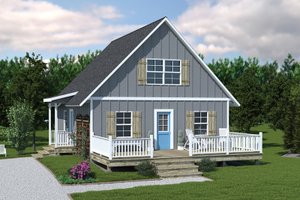 Cottage Exterior - Front Elevation Plan #57-240