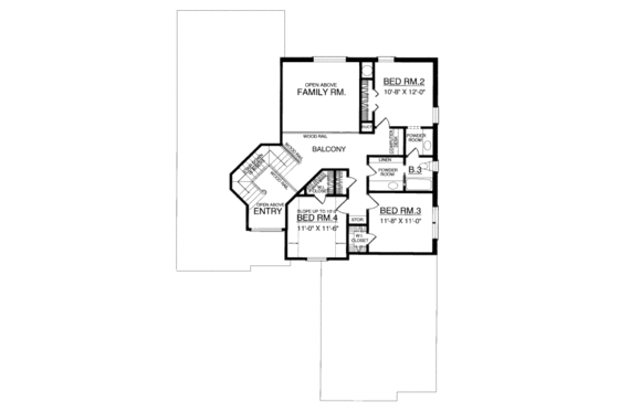 Floor Plan - Upper Floor for Traditional House Plan #40-402 - 4 bed, 2.5 bath