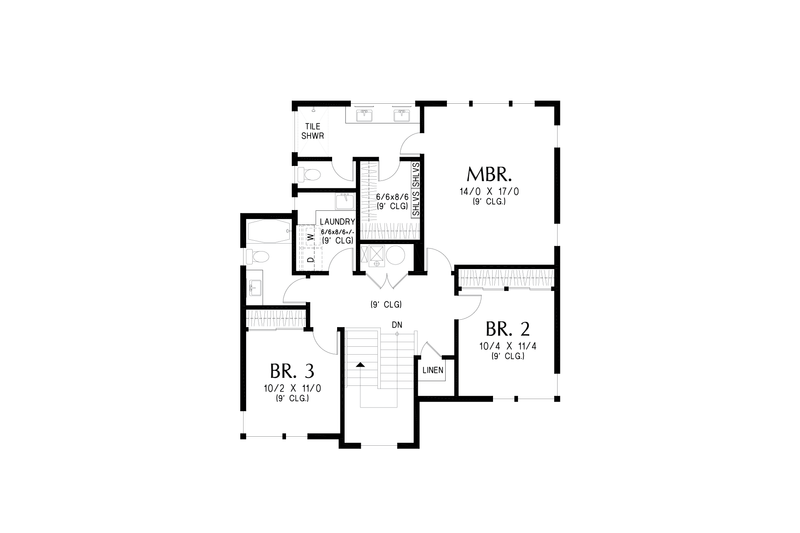 Home Plan - Floor Plan - Upper Floor for Contemporary House Plan #48-1232 - 4 bed, 3.5 bath
