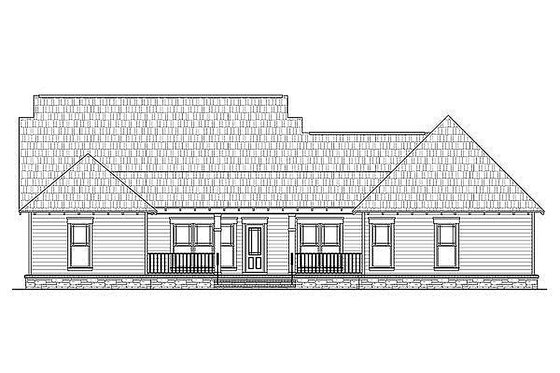 Exterior - Rear Elevation for Craftsman House Plan #21-294 - 4 bed, 2.5 bath
