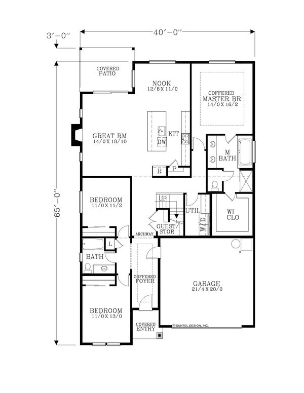 Craftsman Floor Plan - Main Floor Plan #53-633