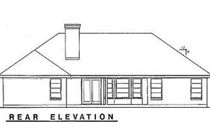 Exterior - Rear Elevation for Traditional House Plan #40-295 - 4 bed, 3 bath
