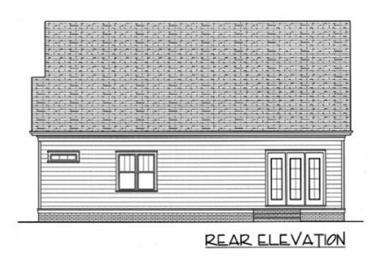Exterior - Rear Elevation for Craftsman House Plan #413-803 - 3 bed, 2.5 bath