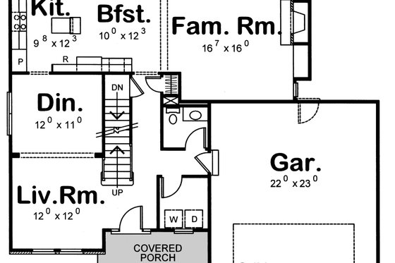Exterior - Front Elevation 4 for Cottage House Plan #20-2033 - 4 bed, 2.5 bath