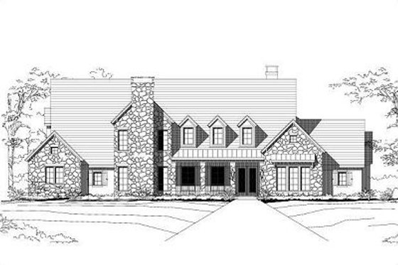 Exterior - Front Elevation for Traditional House Plan #411-613 - 4 bed, 4.5 bath