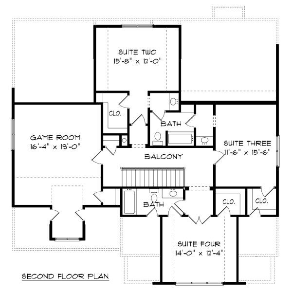 Home Plan - Tudor Floor Plan - Upper Floor Plan #413-879
