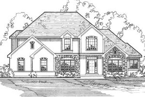 European Exterior - Front Elevation Plan #31-109