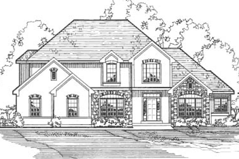 House Blueprint - European Exterior - Front Elevation Plan #31-109