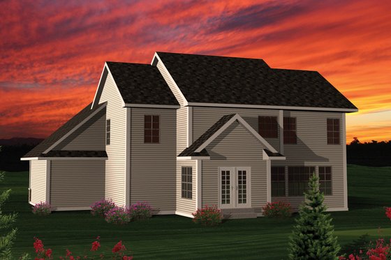 Exterior - Rear Elevation for Traditional House Plan #70-1053 - 4 bed, 2.5 bath