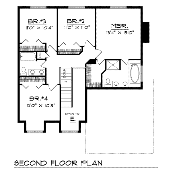 House Plan Design - Traditional Floor Plan - Upper Floor Plan #70-313