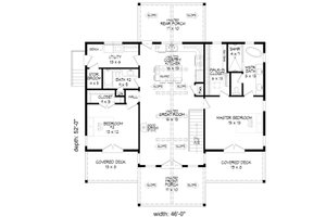 Floor Plan - Main Floor for Traditional House Plan #932-499 - 2 bed, 2 bath