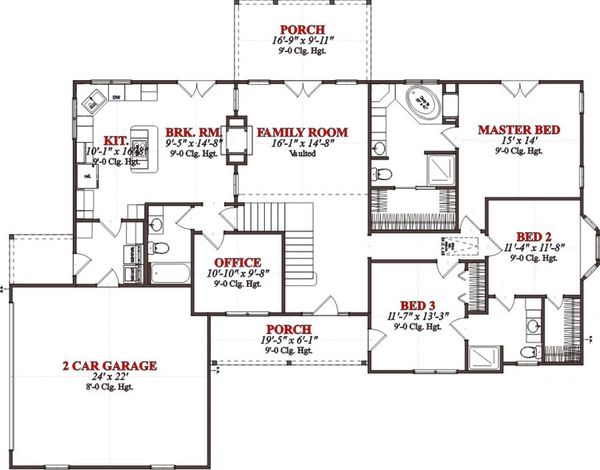 Traditional Floor Plan - Main Floor Plan #63-323