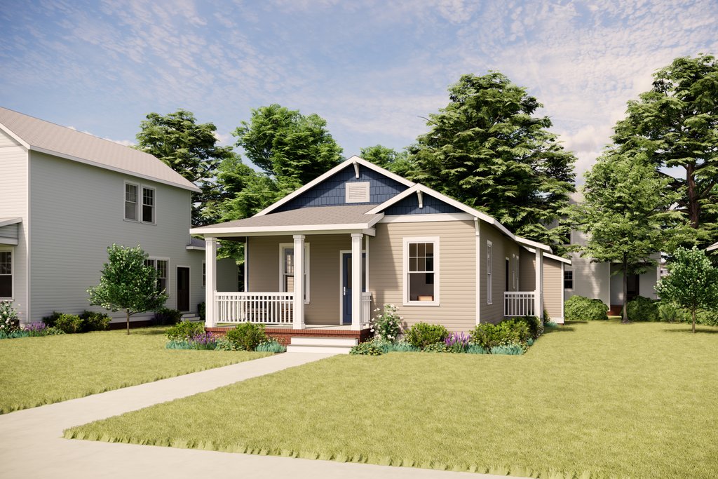 Exterior - Front Elevation 2 for Bungalow House Plan #936-41 - 3 bed, 1.5 bath