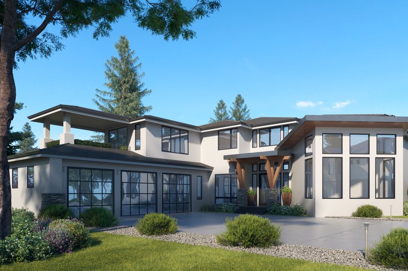 Dream House Plan - Contemporary Exterior - Front Elevation Plan #1066-140