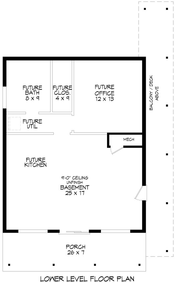 Contemporary Floor Plan - Upper Floor Plan #932-1041