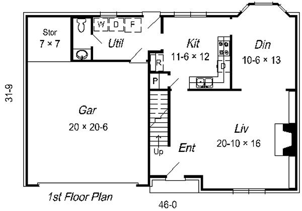 Colonial Floor Plan - Main Floor Plan #329-217