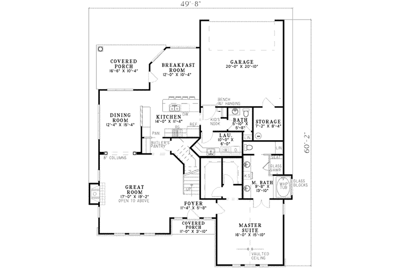 Dream House Plan - Floor Plan - Main Floor for European House Plan #17-2251 - 3 bed, 2.5 bath