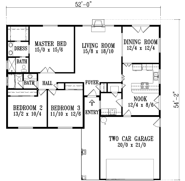 Adobe / Southwestern Floor Plan - Main Floor Plan #1-1328