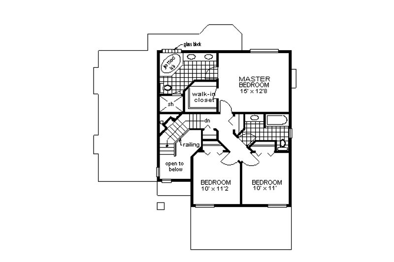 Home Plan - Floor Plan - Upper Floor for Traditional House Plan #18-254 - 3 bed, 2.5 bath