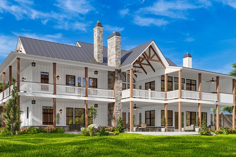Home Plan - Exterior - Rear Elevation for Farmhouse House Plan #54-488 - 3 bed, 3.5 bath